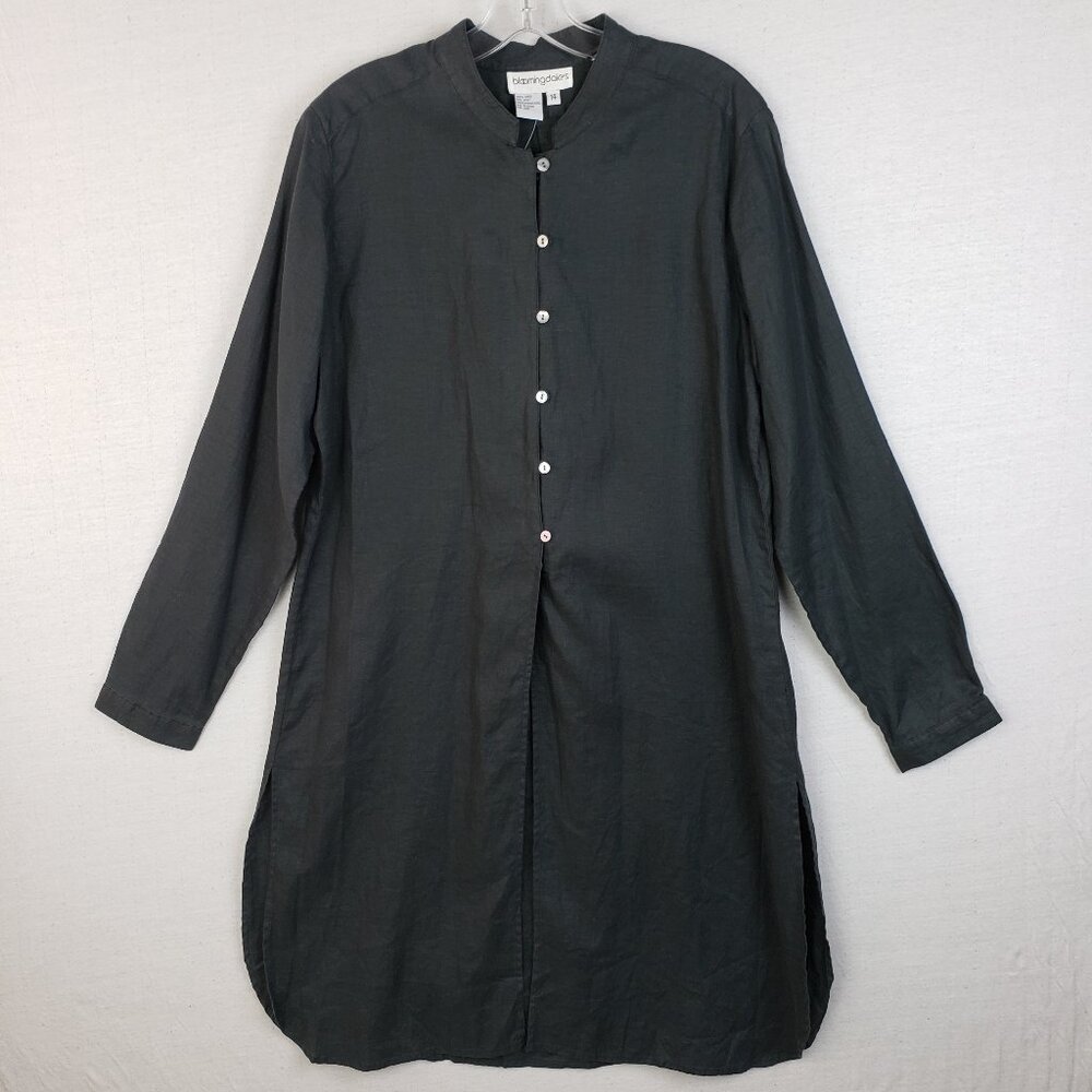 Vintage NWT Bloomingdale's Deadstock 100% Linen Tunic Shirt Dress Lagenlook 14